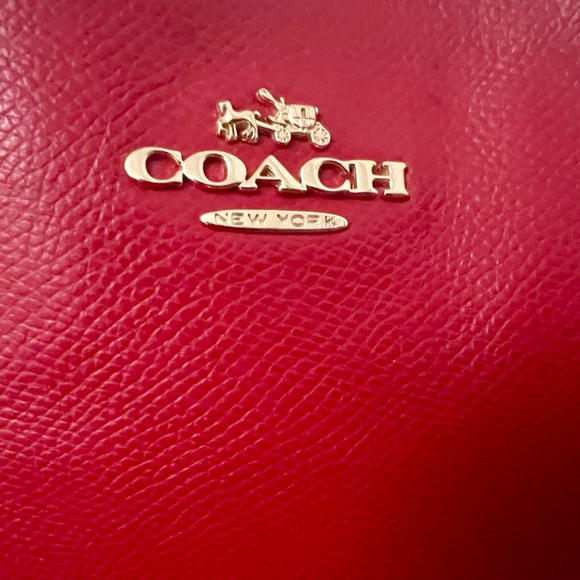 Coach Cherry Red Leather Tote - Picture 4 of 8